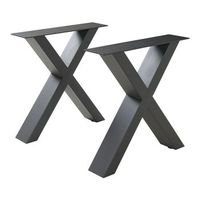 set de 2 patas de mesa maribo forma de x acero 42x40cm - negro encasa