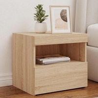 mesita de noche - mueble de dormitorio - madera de ingenieria - roble sonoma 50x40x45cm