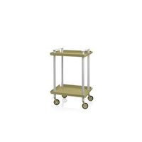 carrito auxiliar leky armazon gris 2 estantes multifuncional practico y decorativoaceroverde oliva