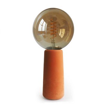 Lámpara de mesa en hormigón terracotta con bombilla estilo edison