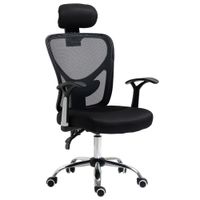 vinsetto silla de oficina ergonomica giratoria con altura ajustable funcion reclinable reposacabezas regulable 65x67x108-118 cm negro   aosom espana