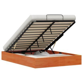 Estructura De Cama Ottoman Con Almacenamiento Marrón Cera Vidaxl