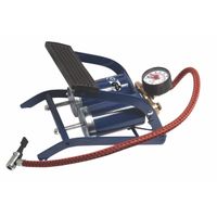 double barrel foot pump with gauge
