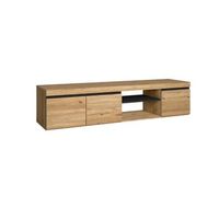 mueble de tv mod naturale roblenegro 2 puertas y 2 compartimentos salon 160x40x41cm