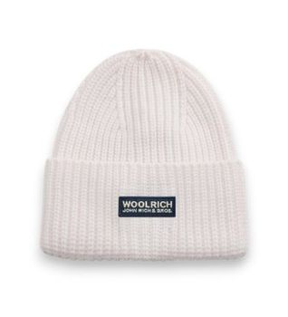 Woolrich para mujer. CFWWAC2057FRUF0428 Gorro Fine Merinos Logo beige (S), Casual, Lana