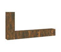 set de muebles de tv 3 piezas madera contrachapada roble ahumado