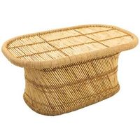 mesa auxiliar de bambu marron 102x65x45