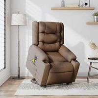 sillon de salon  silla  sillo de masaje electrico reclinable elevable tela marron