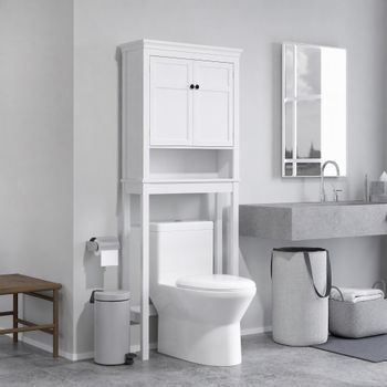 Mueble Sobre Inodoro De Mdf Homcom 70x20x175 Cm Blanco