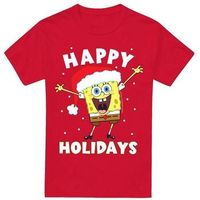 spongebob squarepants camiseta happy holidays para hombre