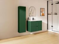 conjunto de bano madera verde