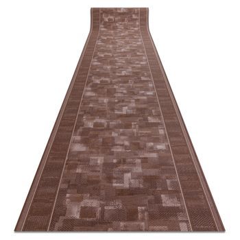 Alfombra De Pasillo Con Refuerzo De Goma  Tribe Marrón 100cm 100x1200 Cm