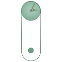 reloj de pared decoracion colgante 20 x 62 cm diseno moderno minimalista con pendulo decorativo sin numeros acero verde claro salvan