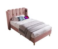 cama juvenilcama individual de terciopelo 90x200cm con puerto usb y tipo crosa