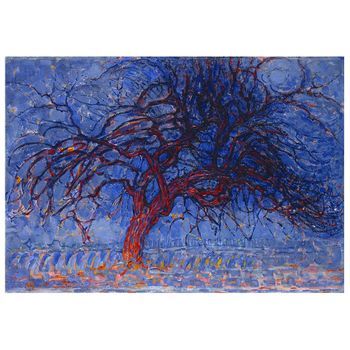 Legendarte - Cuadro Lienzo, Impresión Digital - El Árbol Rojo - Piet Mondrian - Decoración Pared Cm. 50x60