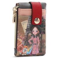 nikky by nicole lee cartera mini porta tarjetas con cierre emily goes paris para mujer