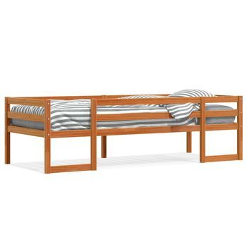 Estructura De Cama De Niños Madera Maciza Pino Marrón 75x190 Cm Vidaxl
