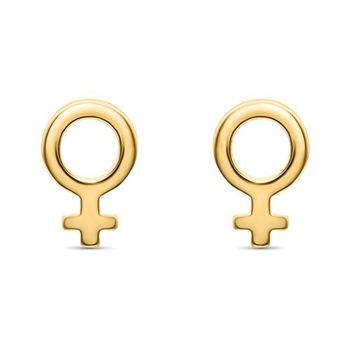 Pendientes de plata 925 bañados en oro símbolo de venus