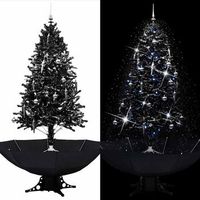 arbol de navidad  decoraciones de navidad con nieve y base de paraguas pvc negro 190 cm cfw706043