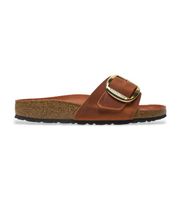 birkenstock para mujer 1026632 sandalias de piel madrid big buckle oiled ajuste estrecho marron naranja 36 plano ninguno casual