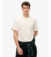 superdry para hombre m1012096a camiseta merchant pocket blanco roto m casual algodon manga corta