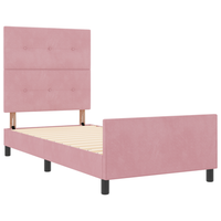 cama individual  estructura de cama terciopelo rosa 90x190 cm cfw10561
