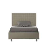 cama doble sin somier acolchada 140x210 cuero sintetico capuchino sunny