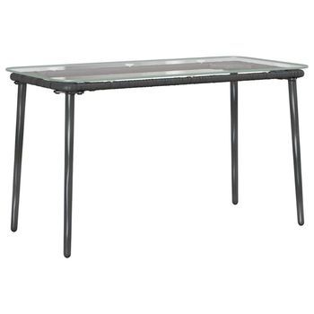 Mesa De Jardín | Mesa De Exterior Negro 80 X 40 X 45 Cm Ratán Sintético