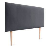 dhome cabecero de terciopelo liso 90x115 con patas camas 8090 - gris oscuro