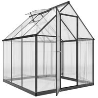 outsunny invernadero de jardin de aluminio y policarbonato invernadero con ventana regulable y puerta abatible resistente a la intemperie transparente