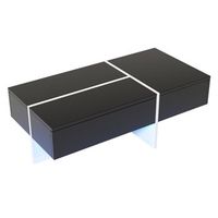 mesa de centro lacada en alto brillo - mueble de salon - con sistema de iluminacion led - color negro