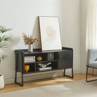 mueble de tv storfjord aglomerado 120x34x63cm - negro encasa