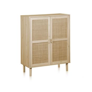Armario bajo de 2 puertas 80x110 cm melamina pino - rattan