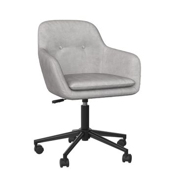 Silla de oficina de terciopelo gris claro