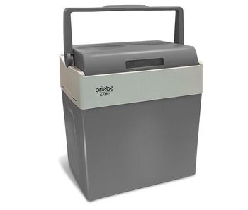 Briebe cf1153 nevera portátil eléctrica de viaje, coche, camping, 28 l, conexión 12v y 220v, enfría y calienta, 55, gris