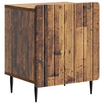 Armario De Noche Madera Envejecida 43 X 34,5 X 52 Cm Vidaxl
