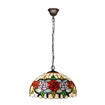 Colgante De Techo  Cadena Y Pantalla Tiffany D. 40cm  Rosy