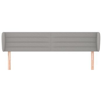 Cabecero Cama Mueble De Dormitorio De Tela Claro 163 X 23 X 78/88 Cm Gris M02_0007454