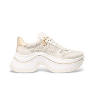 Michael Kors para mujer. 43F5ARFS2L Zapatillas de Piel Arla beige (36), 5 a 8cm, Cordones, Casual
