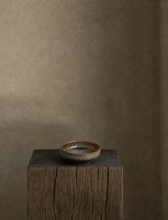 bol de ceramica en marron oscuro y barro 14x14x5 cm