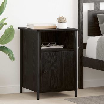 Mesita De Noche 2 Uds - Mueble Dormitorio - Madera De Ingeniería - Roble Negro (40x42x60cm)