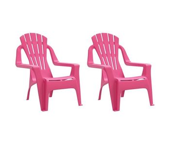 Sillas de jardin niños 2 unidades aspecto madera pp rosa 37x34x44 cm
