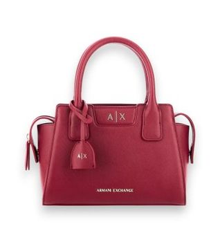 A|X Armani Exchange para mujer. XW002159AF26570U5102 Bolso texturizado con asas rojo (OSFA), Casual, Poliéster
