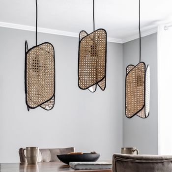 Lámpara de techo de madera negro