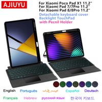 teclado touchpad para xiaomi poco pad x1 2025 funda para xiaomi pad 7 8 mipad 7 8 pro tableta de 112  funda para teclado inteligente portalapices