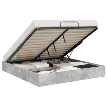 Estructura De Cama Ottoman Concreto 203 X 180 X 25 Cm Vidaxl
