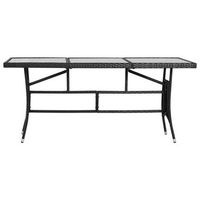 mesa de jardin  mesa de exterior ratan sintetico negro 170x80x74 cm