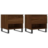 2 uds mesas de centro - mesas de cafe madera ingenieria roble marron 50x46x50cm