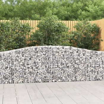 Cesta De Gaviones | Gavión Para Piedras | Gavión Decorativo Forma Arco Hierro Galvanizado 400x30x80/100cm Cfw394703