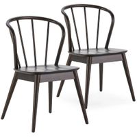 pack 2 sillas color cappucino madera maciza